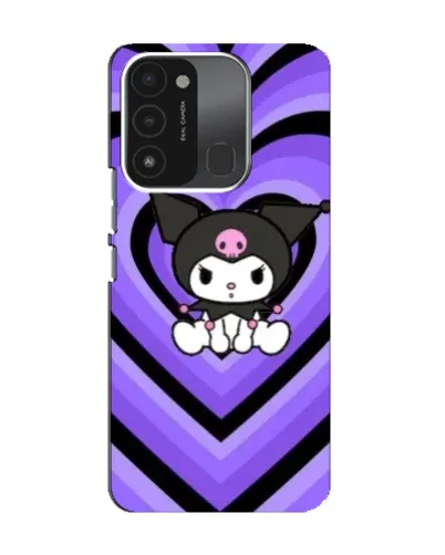 Чехол для TECNO Spark 8C с картинкой «Kuromi и фиолетовые сердца»