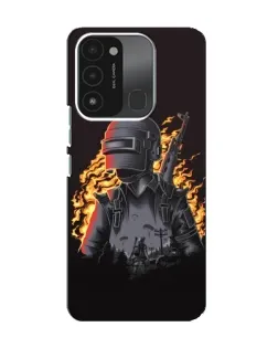 Чехол для TECNO Spark 8C с картинкой «PUBG — огненный силуэт»