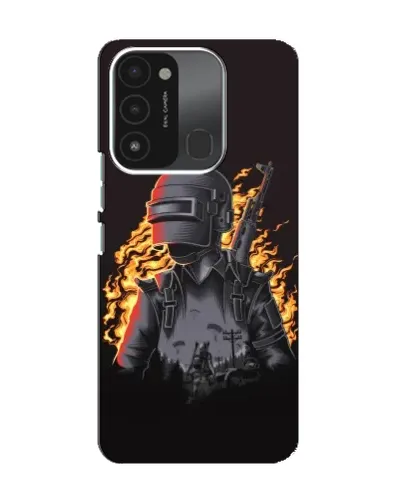 Чехол для TECNO Spark 8C с картинкой «PUBG — огненный силуэт»