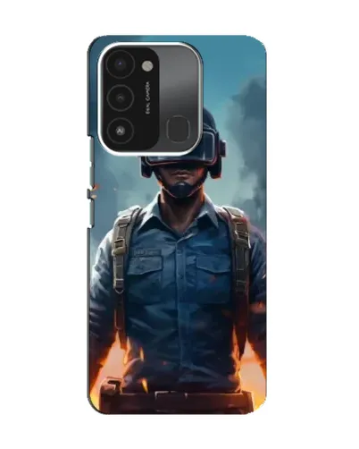 Чехол для TECNO Spark 8C с картинкой «PUBG — реалистичный герой»