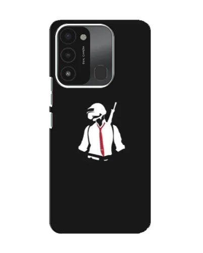 Чехол для TECNO Spark 8C с картинкой «PUBG — силуэт воина»