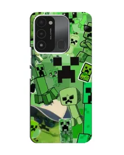Чехол для TECNO Spark 8C с картинкой «Криперы Minecraft»