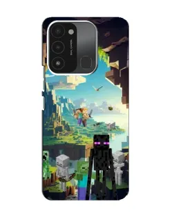 Чехол для TECNO Spark 8C с картинкой «Эндермен в лесу»