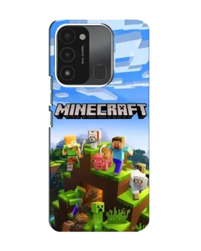 Чехол для TECNO Spark 8C с картинкой «Minecraft классический мир»