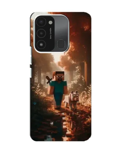 Чехол для TECNO Spark 8C с картинкой «Стив в лесу»