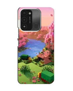 Чехол для TECNO Spark 8C с картинкой «Розовое дерево Minecraft»