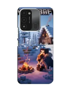 Чехол для TECNO Spark 8C с картинкой «Зимний Minecraft»