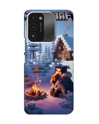 Чехол для TECNO Spark 8C с картинкой «Зимний Minecraft»