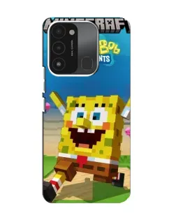 Чохол для TECNO Spark 8C з картинкою «Губка Боб Minecraft»