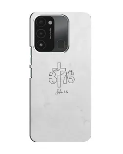 Чехол для TECNO Spark 8C с картинкой «Иоанна 3:16 Крест»