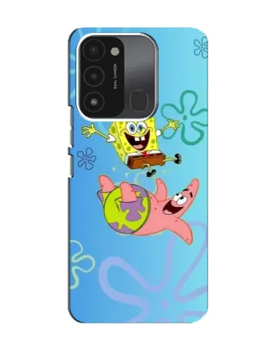 Чехол для TECNO Spark 8C с картинкой «Спанч Боб и Патрик»