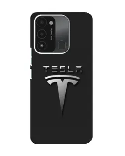 Чехол для TECNO Spark 8C с картинкой «Стальной логотип Tesla»