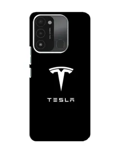 Чехол для TECNO Spark 8C с картинкой «Tesla White Logo»