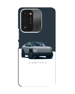 Чехол для TECNO Spark 8C с картинкой «Серебристый Cybertruck Tesla»