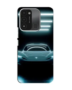 Чехол для TECNO Spark 8C с картинкой «Tesla в неоне»