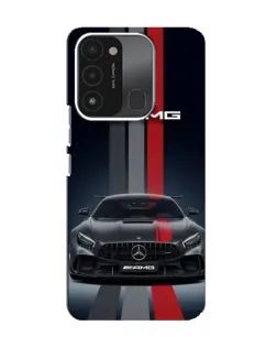 Чехол для TECNO Spark 8C с картинкой «Mercedes — белый карбон»