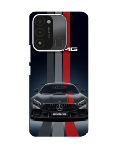 Чехол для TECNO Spark 8C с картинкой «Mercedes — белый карбон»