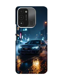 Чехол для TECNO Spark 8C с картинкой «Ночной город и Audi»