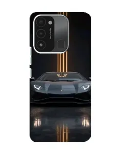 Чехол для TECNO Spark 8C с картинкой «Lamborghini золотые линии»