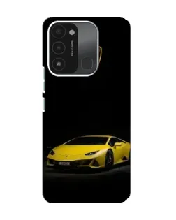 Чехол для TECNO Spark 8C с картинкой «Lamborghini желтый акцент»