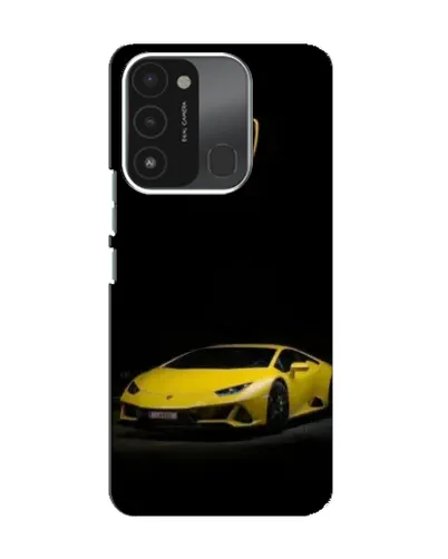 Чехол для TECNO Spark 8C с картинкой «Lamborghini желтый акцент»