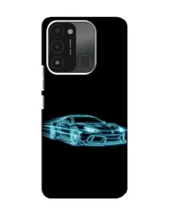 Чехол для TECNO Spark 8C с картинкой «Неоновый контур Lamborghini»