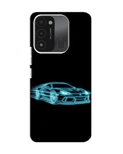 Чехол для TECNO Spark 8C с картинкой «Неоновый контур Lamborghini»