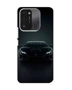 Чехол для TECNO Spark 8C с картинкой «Черный Lamborghini Aventador»