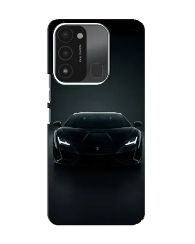 Чехол для TECNO Spark 8C с картинкой «Черный Lamborghini Aventador»