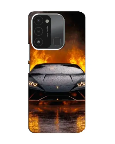 Чехол для TECNO Spark 8C с картинкой «Lamborghini в огне»