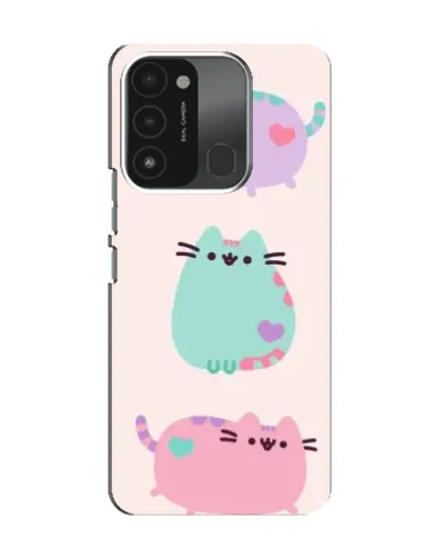 Чехол для TECNO Spark 8C с картинкой «Pusheen трио»