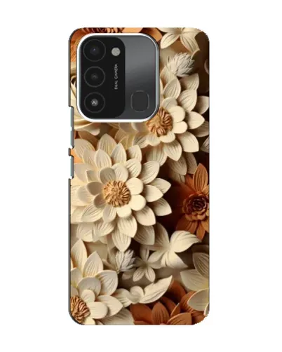 Чехол для TECNO Spark 8C с картинкой «Бежевый флористический декор»