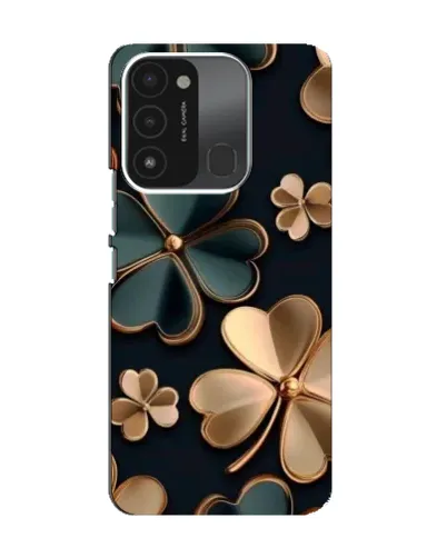 Чехол для TECNO Spark 8C с картинкой «Клевер в золоте»