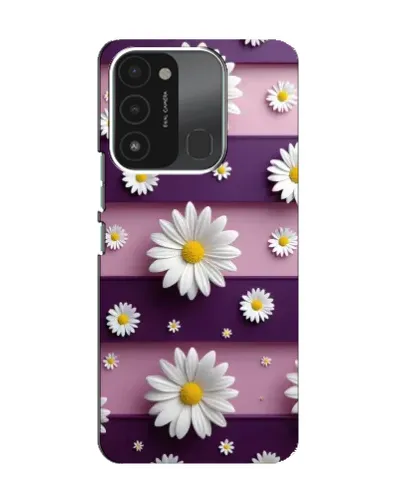 Чехол для TECNO Spark 8C с картинкой «Ромашки на фиолетовом»