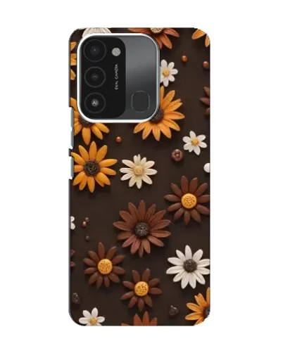 Чехол для TECNO Spark 8C с картинкой «Узор из маленьких подсолнухов»