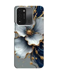Чехол для TECNO Spark 8C с картинкой «Белый цветок и золотой флюид» Чехол для TECNO Spark 8C с картинкой «Белый цветок и золотой флюид»