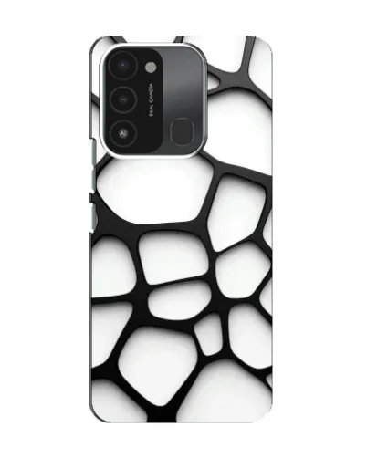 Чехол для TECNO Spark 8C с картинкой «Белая объемная сетка»
