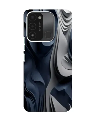 Чехол для TECNO Spark 8C с картинкой «Объемные синие складки»