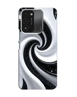 Чехол для TECNO Spark 8C с картинкой «Черно-белая спираль»