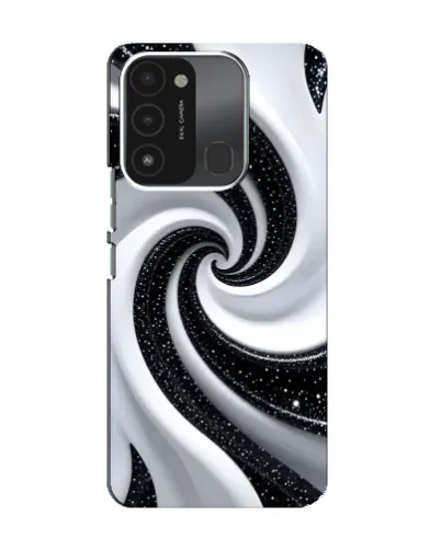 Чехол для TECNO Spark 8C с картинкой «Черно-белая спираль»
