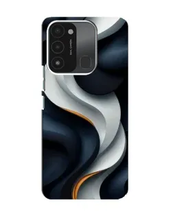 Чехол для TECNO Spark 8C с картинкой «Объемные черно-белые ленты»
