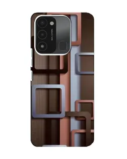 Чехол для TECNO Spark 8C с картинкой «Коричневые объемные квадраты»