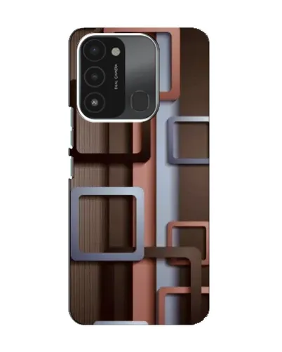 Чехол для TECNO Spark 8C с картинкой «Коричневые объемные квадраты»
