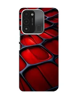 Чехол для TECNO Spark 8C с картинкой «Красная глянцевая сетка»