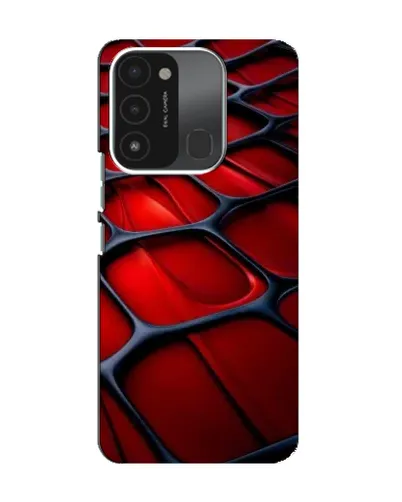 Чехол для TECNO Spark 8C с картинкой «Красная глянцевая сетка»