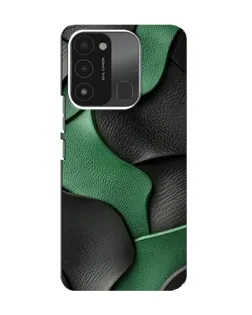 Чехол для TECNO Spark 8C с картинкой «Зеленые кожаные волны»