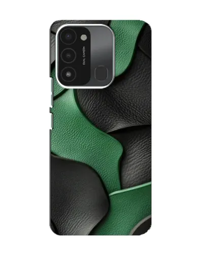 Чехол для TECNO Spark 8C с картинкой «Зеленые кожаные волны»