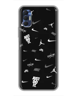 Чехол для TECNO Spark 8P с картинкой «Nike Black Pattern» Чехол для TECNO Spark 8P с картинкой «Nike Black Pattern»