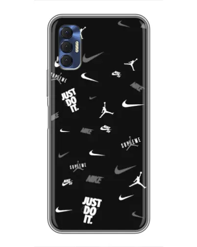 Чехол для TECNO Spark 8P с картинкой «Nike Black Pattern» Чехол для TECNO Spark 8P с картинкой «Nike Black Pattern»