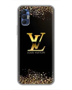 Чехол для TECNO Spark 8P с картинкой «LV — золотые искры»
